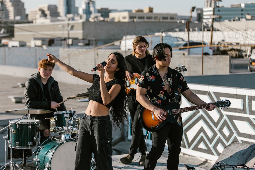 Music Band Performing during the Day